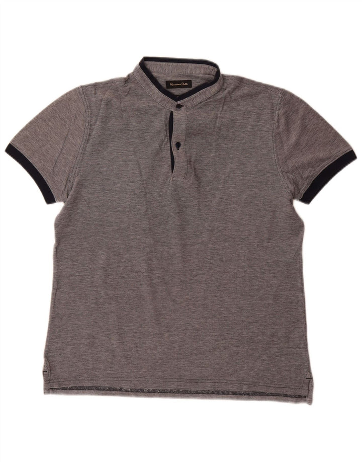 Męska koszulka polo Massimo Dutti, średnioszara, nakrapiana