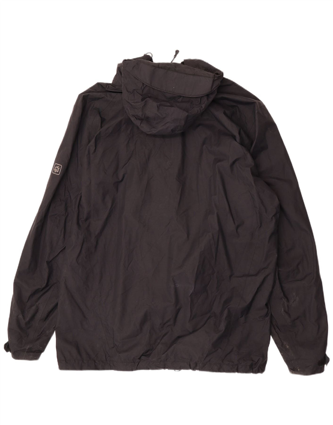 Męska kurtka przeciwdeszczowa Jack Wolfskin z kapturem UK 50 3XL Czarny poliamid
