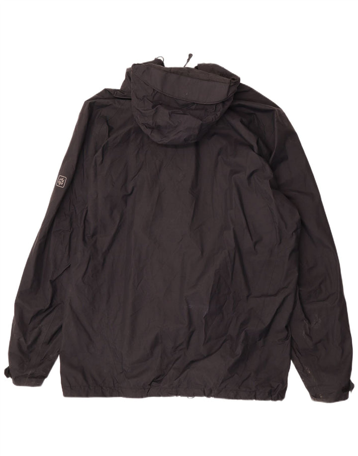 Męska kurtka przeciwdeszczowa Jack Wolfskin z kapturem UK 50 3XL Czarny poliamid