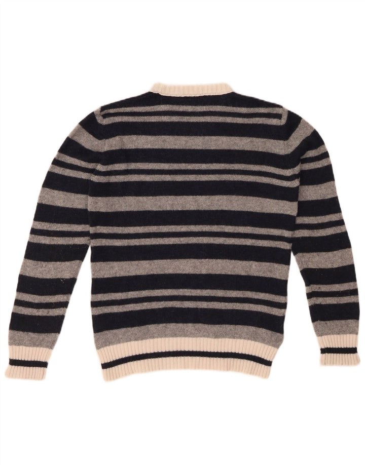 WOOLRICH Chłopięcy sweter z okrągłym dekoltem 11-12 lat, czarny, wełniany w paski