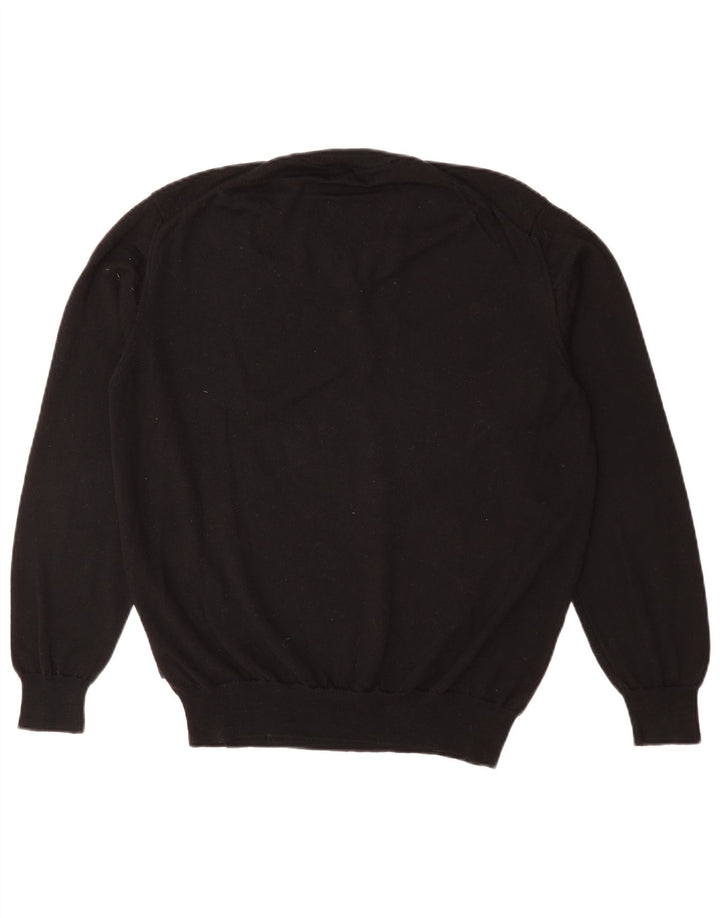 Męski sweter z dekoltem w serek HUGO BOSS, średni czarny