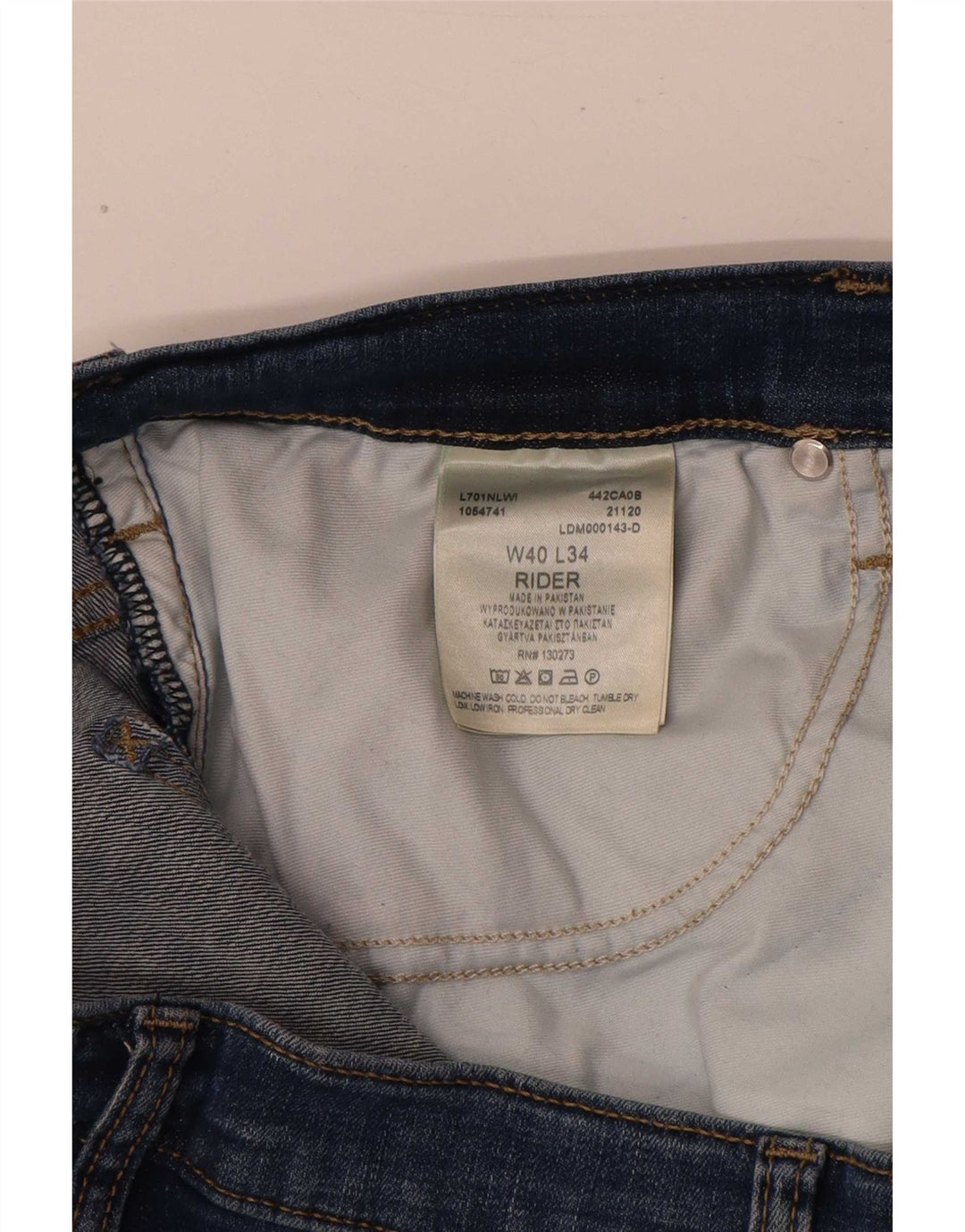 Męskie jeansy Lee Rider Slim W40 L31 Niebieskie, bawełniane