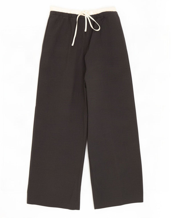 Damskie spodnie chino z szeroką nogawką Zara XS W24 L28 Szara wiskoza w prążki