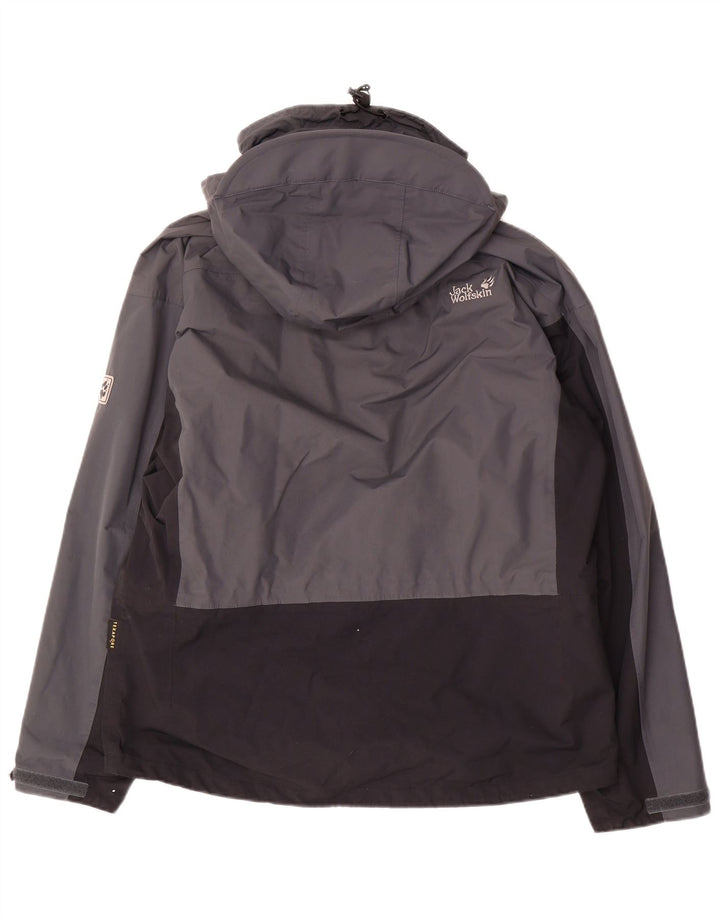 Męska kurtka przeciwdeszczowa Jack Wolfskin z kapturem UK 36/38 w kolorze średnioszarym