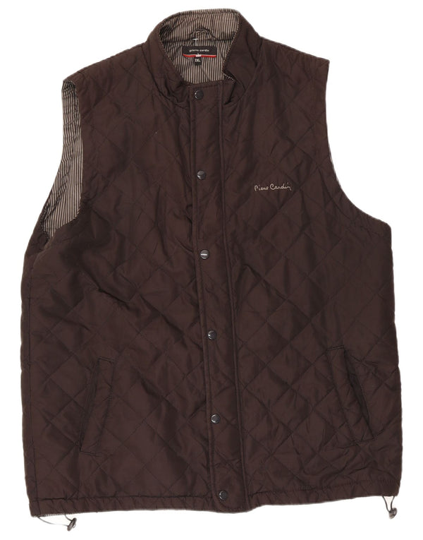Męska pikowana kamizelka Pierre Cardin UK 44 2XL Brązowa Poliester