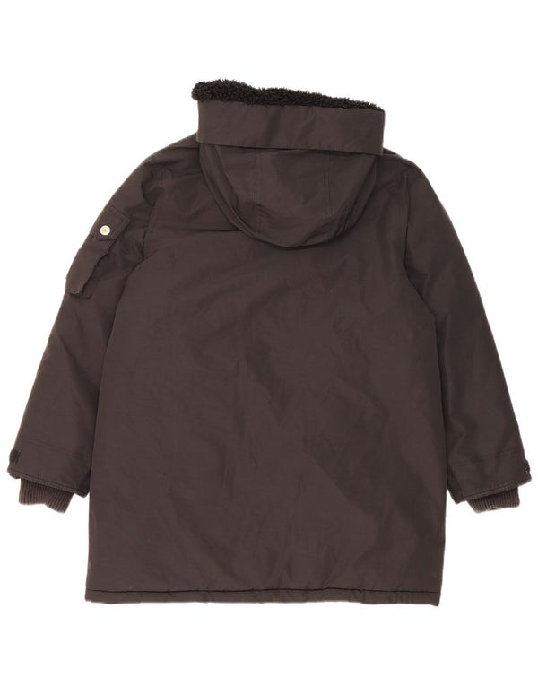 Damska kurtka parka z kapturem Diesel UK 10, mała, czarna, poliester