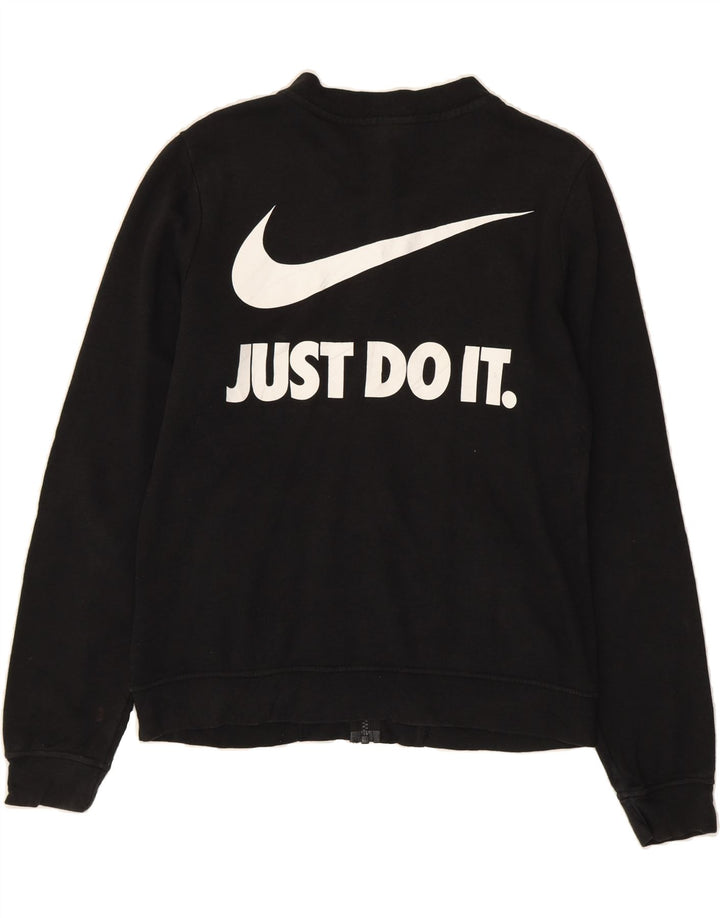 NIKE Womens Graphic Tracksuit Top Jacket UK 10 Small Black Cotton Vintage Nike and Second-Hand Nike from Messina Hembry 