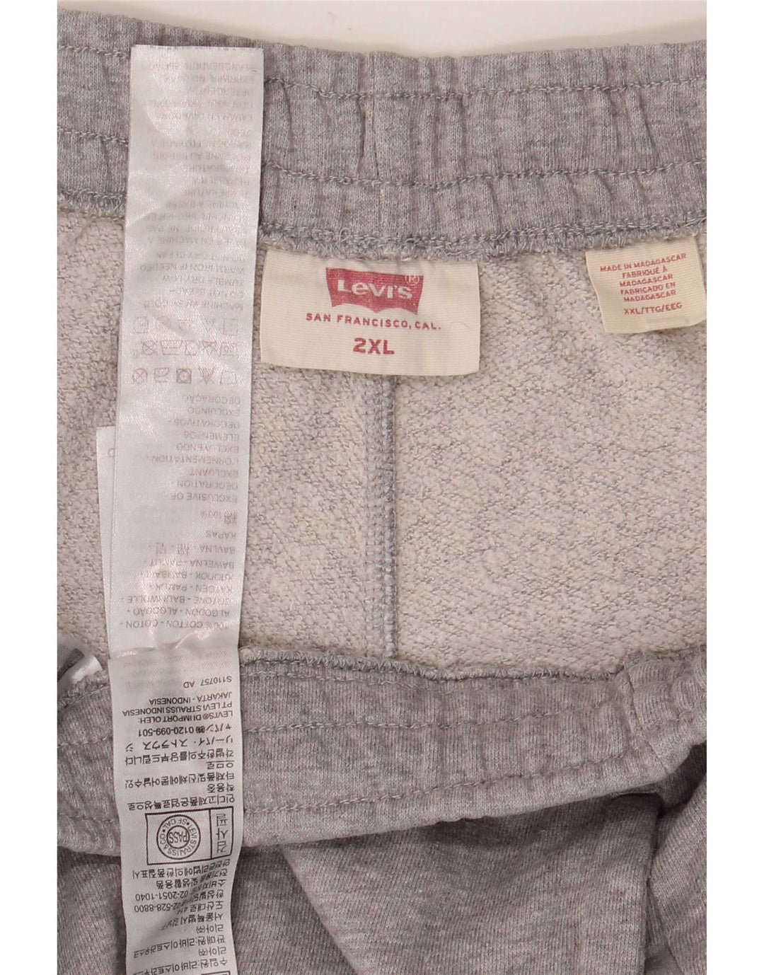 Męskie spodnie dresowe Levi's Joggers 2XL Szara bawełna