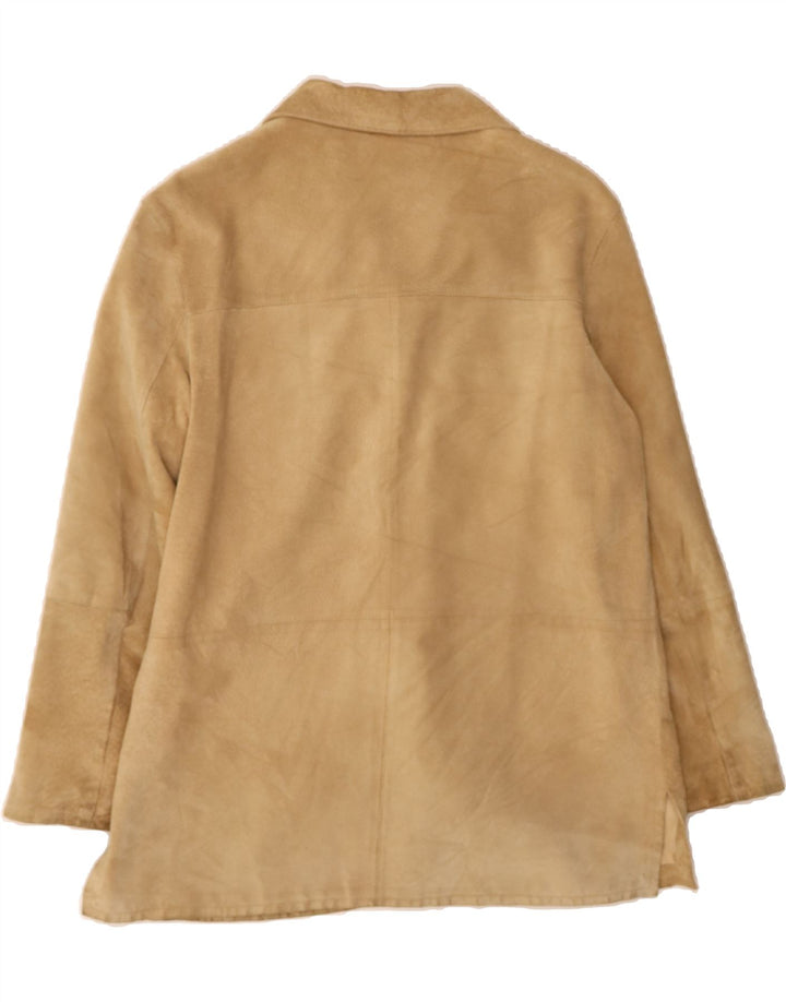 VINTAGE Womens Suede Overcoat IT 50 XL Beige Leather Vintage Vintage and Second-Hand Vintage from Messina Hembry 