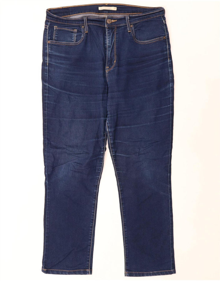 Damskie jeansy Levi's 724 z wysokim stanem i prostym W32 L26 granatowe