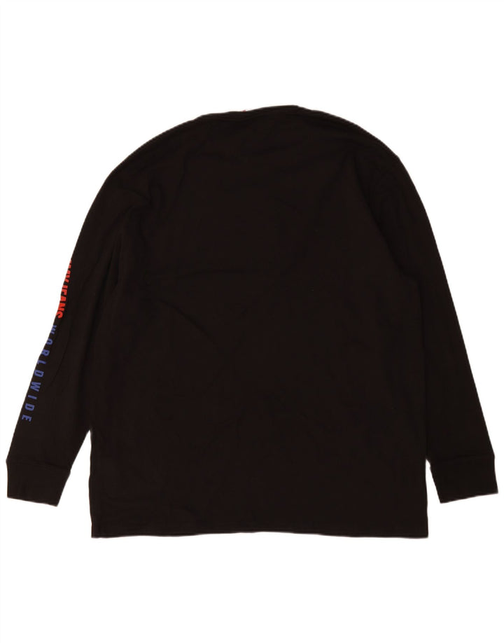 Męski top graficzny Tommy Hilfiger z długim rękawem, średnio czarny, bawełniany