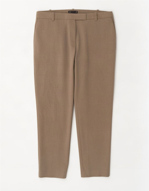 Damskie spodnie garniturowe Marks & Spencer UK 18 XL W38 L27 Beżowe