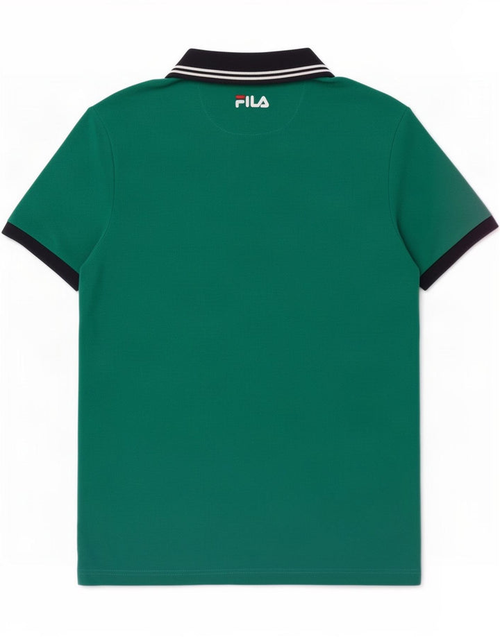 Męska koszulka polo Fila w małych zielonych blokach kolorów