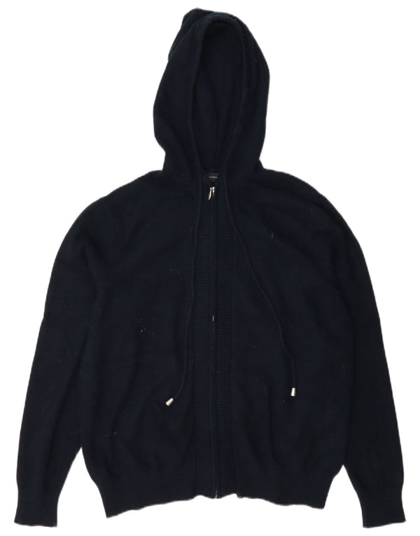 Marks & Spencer Damski sweter z kapturem, rozpinany, UK 14, średni granatowy