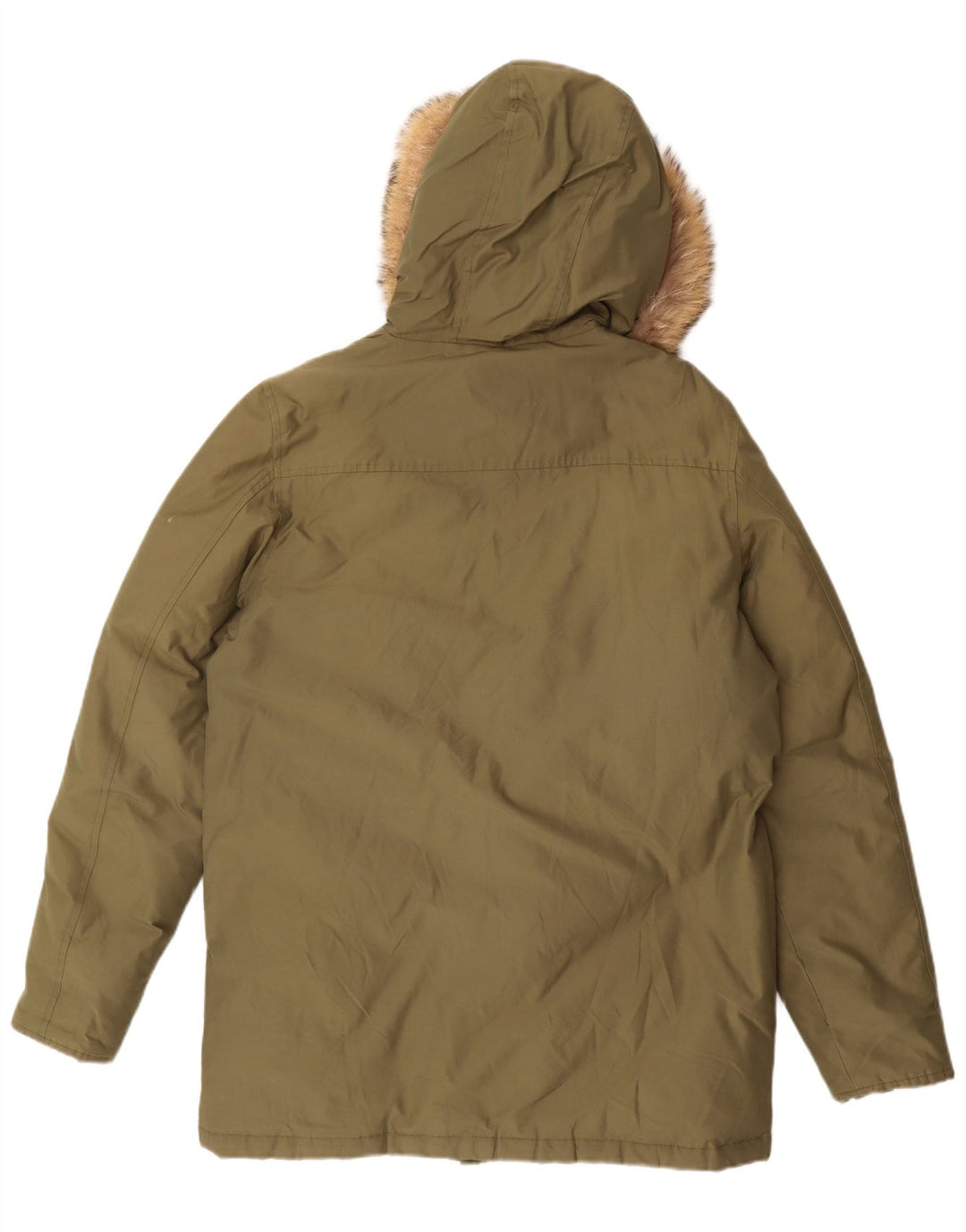 Woolrich Chłopięca ocieplana kurtka z kapturem, 15-16 lat, zielona bawełna