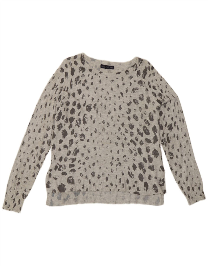 Marks & Spencer Damski sweter z dekoltem w łódkę, UK 12, średni szary