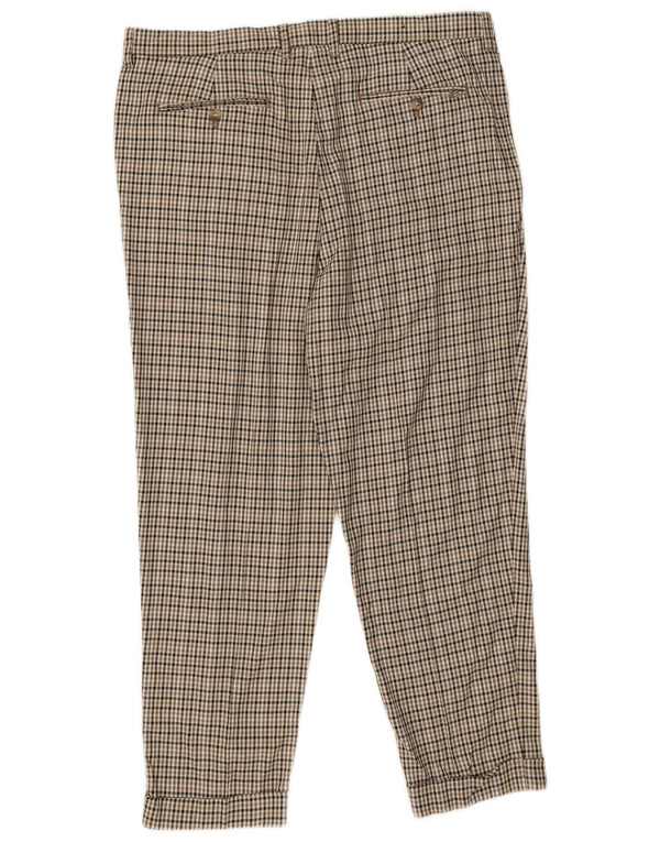 Spodnie chino męskie Zara EU 46 XL W36 L27 Brązowe wiskoza w pepitkę