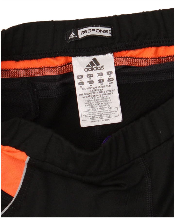 Damskie legginsy Adidas Capri UK 14, średni czarny poliester z blokami kolorów