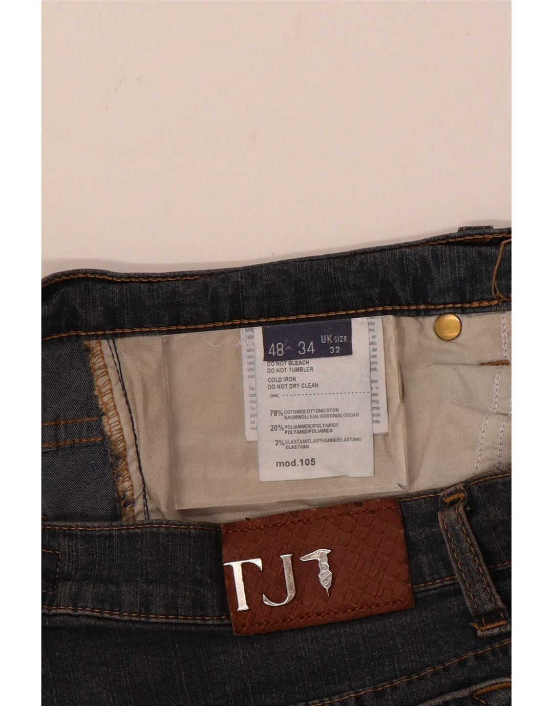 Damskie proste dżinsy Trussardi W32 L31 Niebieskie bawełniane