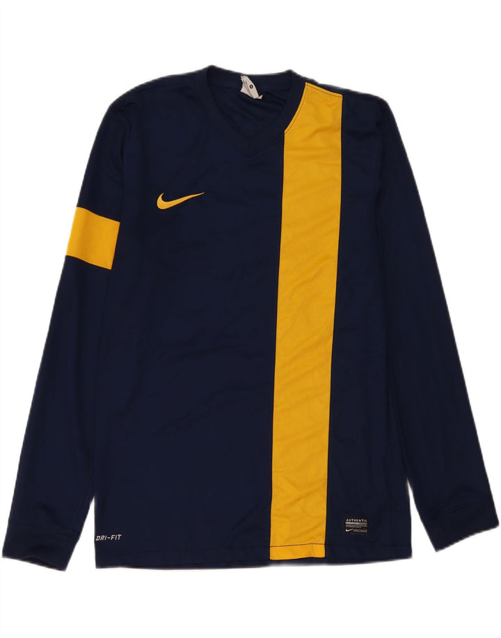 Męska koszulka NIKE Dri Fit z grafiką z długim rękawem, w kolorze średniego granatu