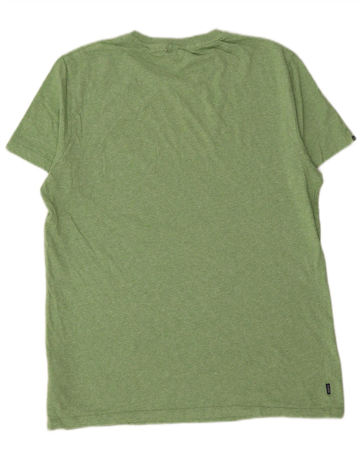SUPERDRY Męski T-shirt Top, duży, zielony, bawełniany