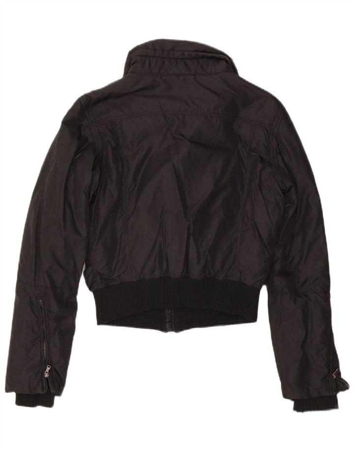 Damska kurtka bomberka Calvin Klein Jeans Crop UK 10, mała, czarna, poliester