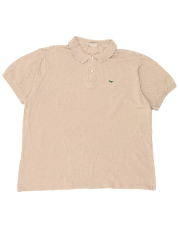 Męska koszulka polo Lacoste, rozmiar 7, 2XL, beżowa, bawełniana