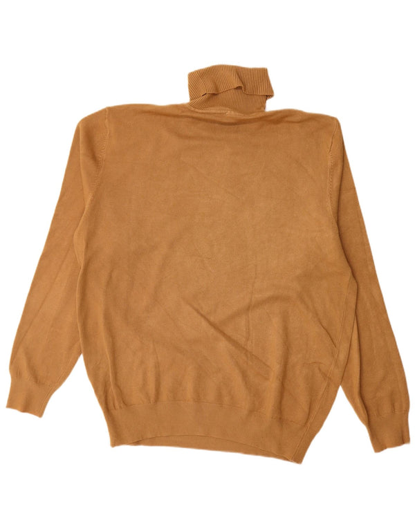 Vintage Mens Roll Neck Jumper Sweater XL Beige