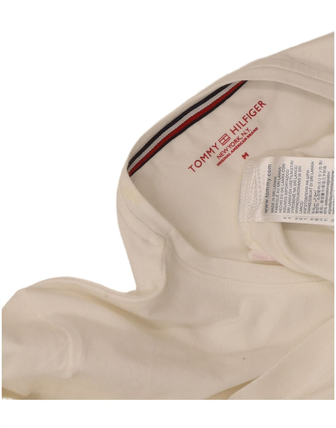 T-shirt damski TOMMY HILFIGER Top UK 14 Średnia biała bawełna