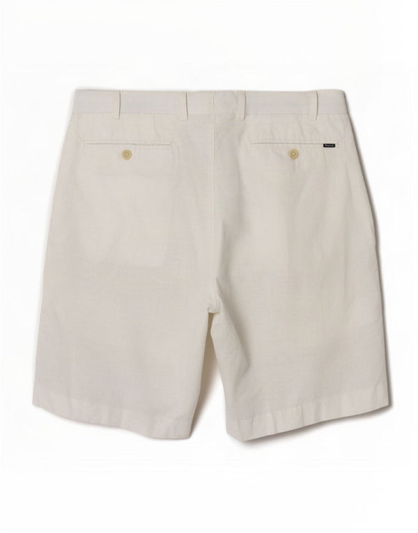 Męskie spodenki chino o prostym kroju Polo Ralph Lauren W34, duże, białe lniane