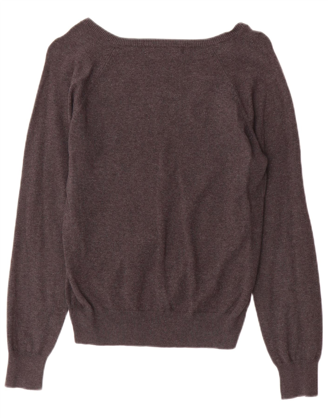 Sweter damski Zara z dekoltem w kształcie litery V, UK 12, średnioszary, bawełniany