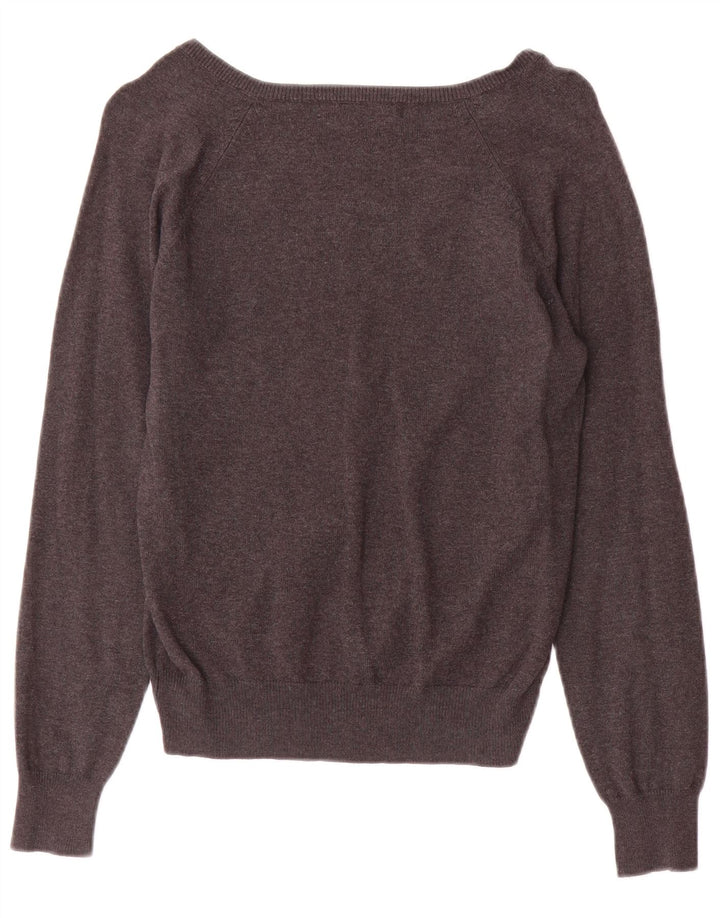 Sweter damski Zara z dekoltem w kształcie litery V, UK 12, średnioszary, bawełniany