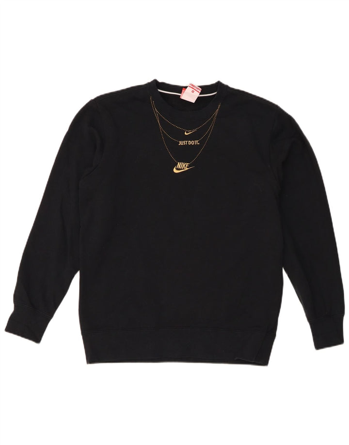 Męska bluza z grafiką Nike, sweter XS, czarna, bawełniana