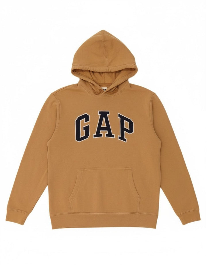Męski sweter z kapturem i grafiką Gap, mały, beżowy, bawełniany