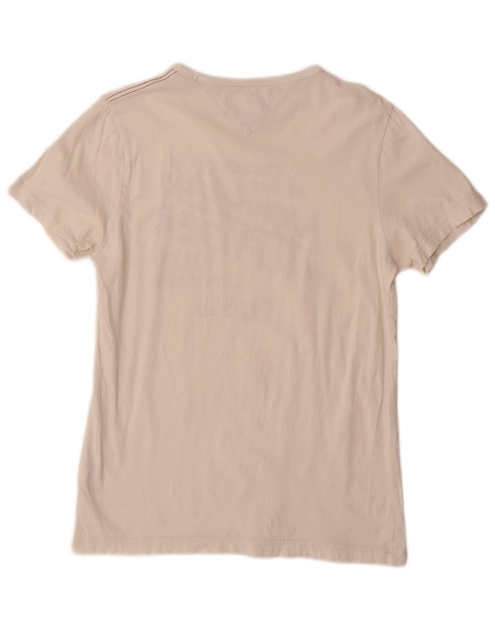 Męski T-shirt z grafiką Tommy Hilfiger, mały, biały, bawełniany