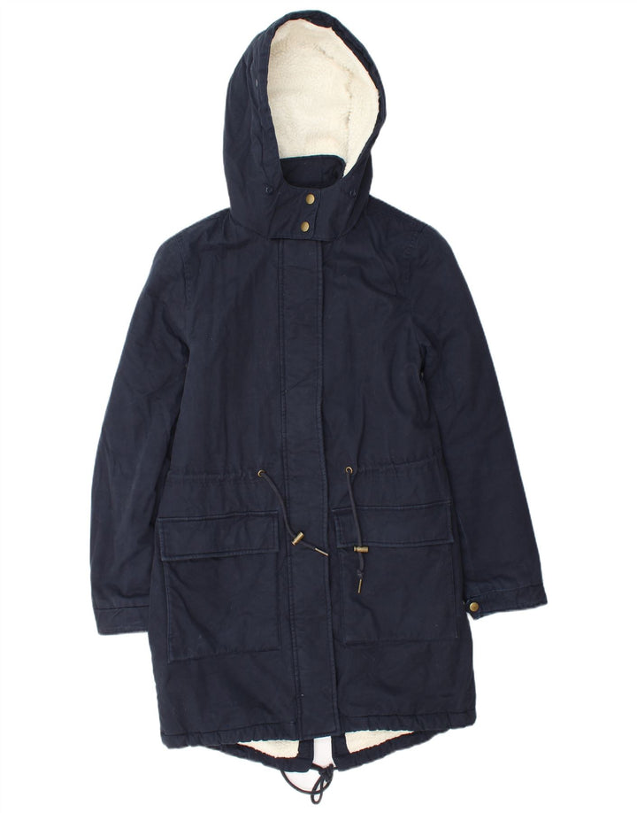 Marks & Spencer Męska kurtka parka oversize z kapturem UK 8, mała, granatowa