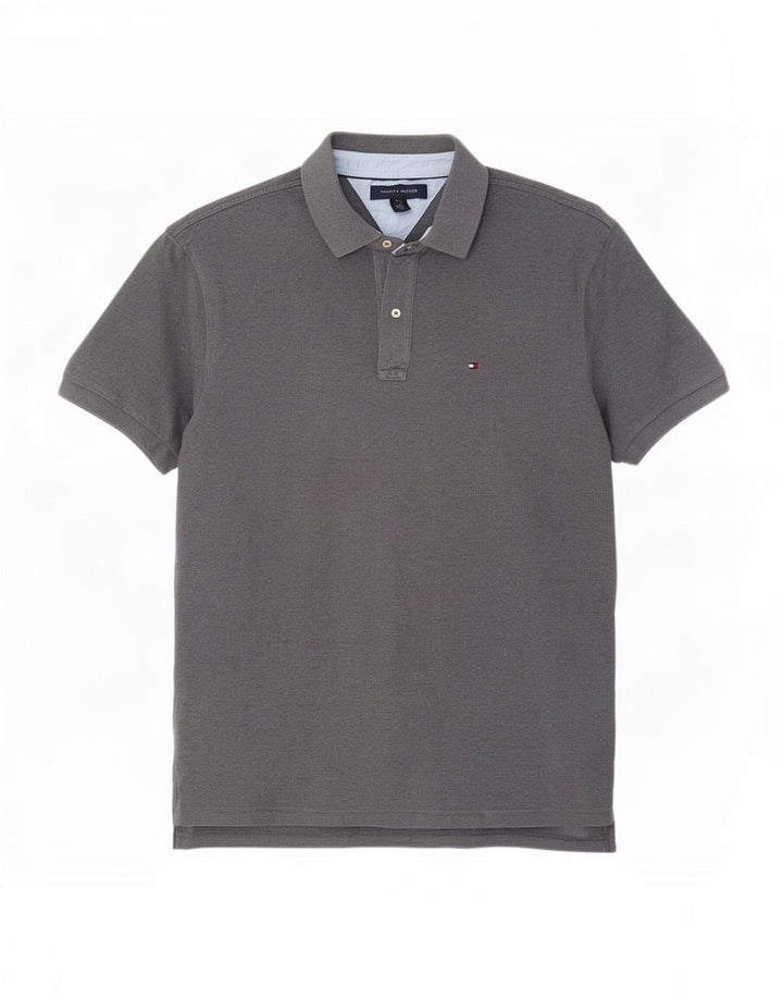 Męska koszulka polo Tommy Hilfiger XL, szara bawełna