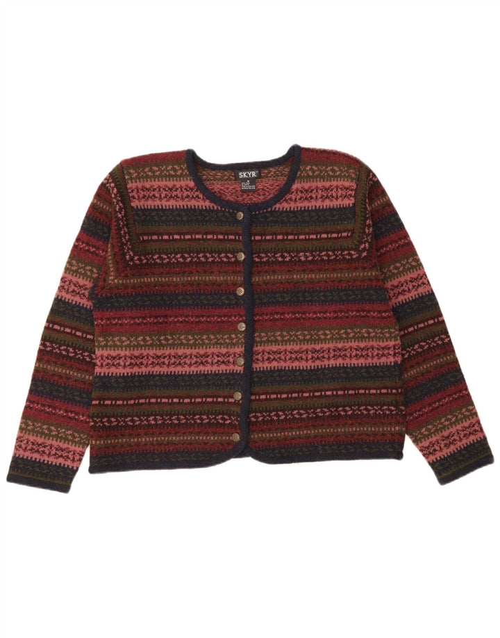 Sweter damski w stylu vintage, UK 14, średni, wielobarwny, wełna Fair Isle