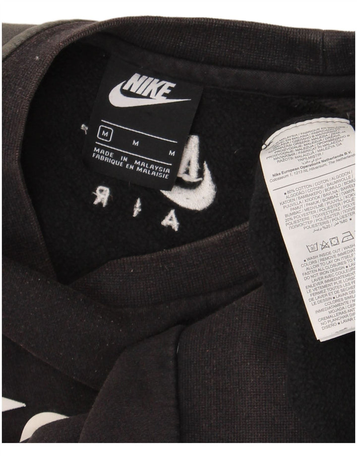 Męski sweter z grafiką Nike, średni czarny, bawełniany