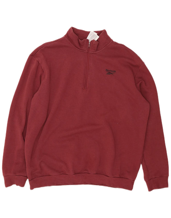 Męska bluza z zamkiem błyskawicznym REEBOK XL, bordowa bawełna