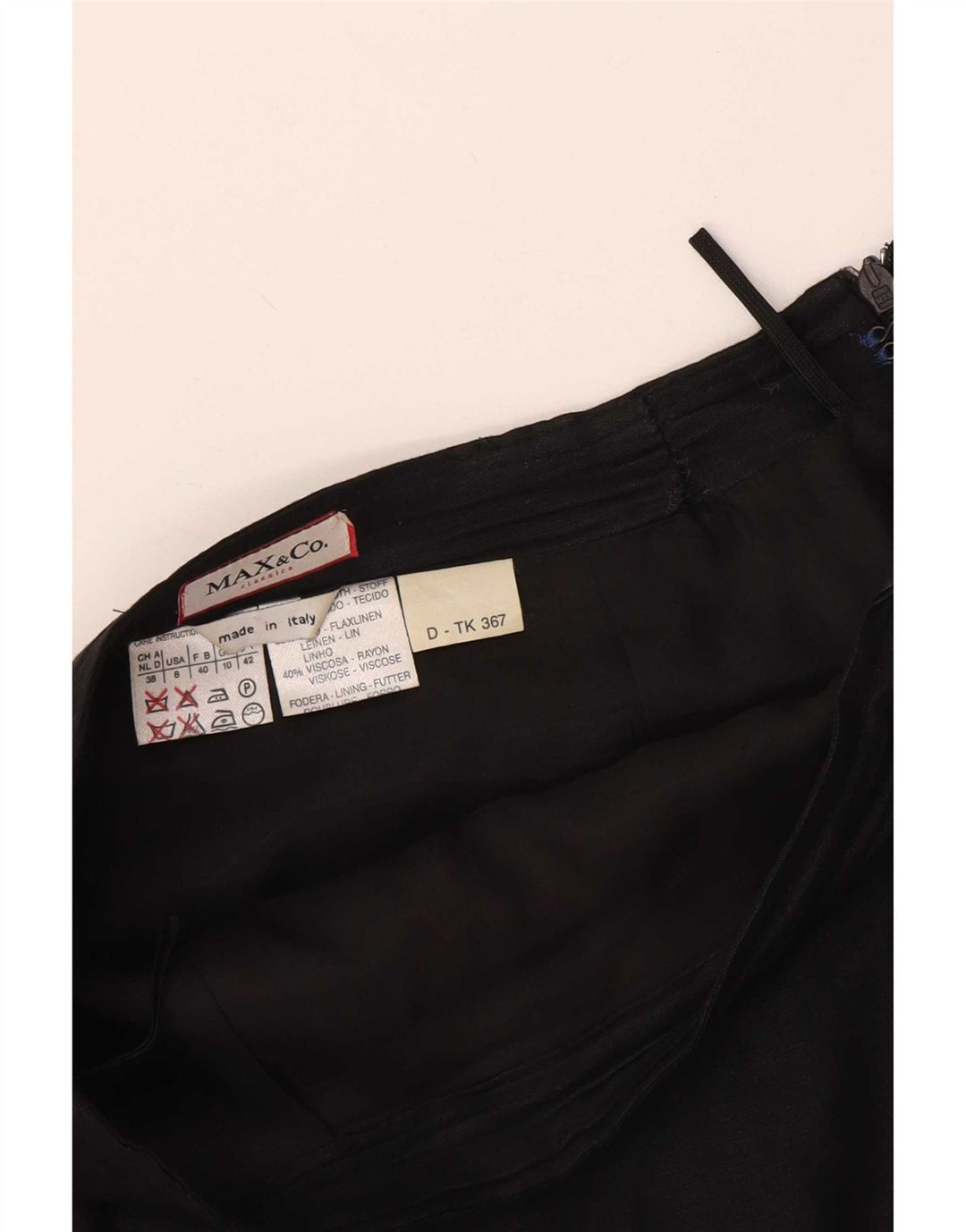 Max & Co. Damska spódniczka mini UK 10 Small W28 Czarna lniana