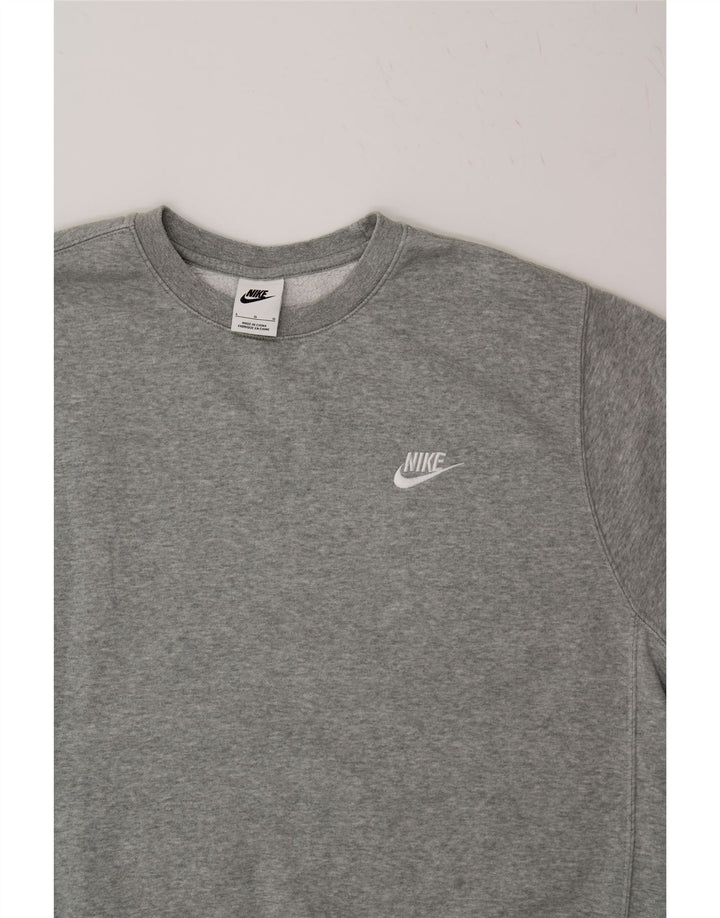 Męski sweter NIKE, duży, szary, bawełniany