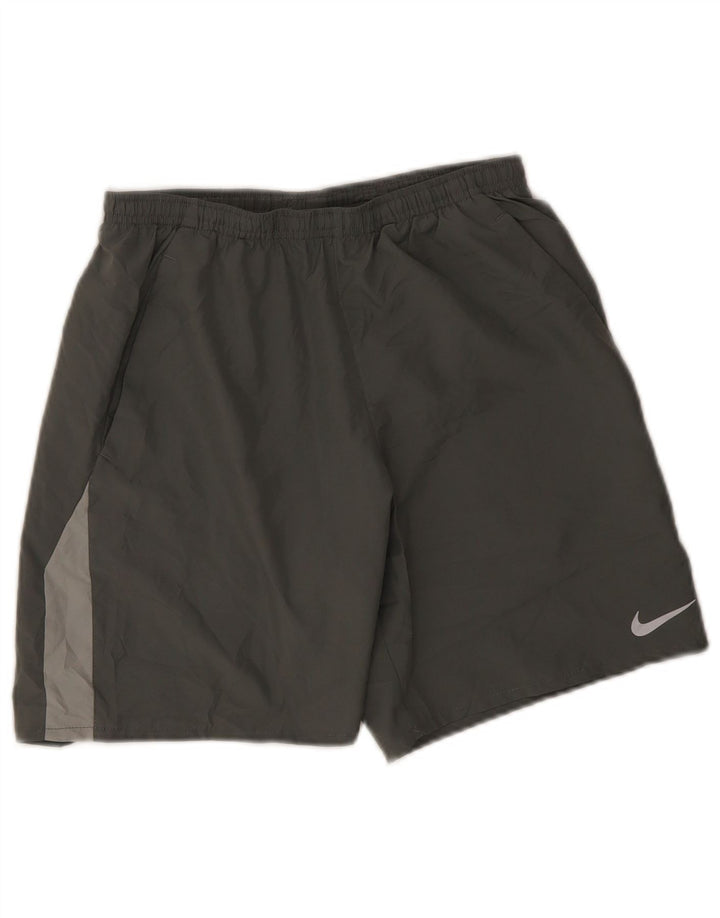 Męskie spodenki sportowe Nike Dri Fit, mały, szary poliester z blokami kolorów