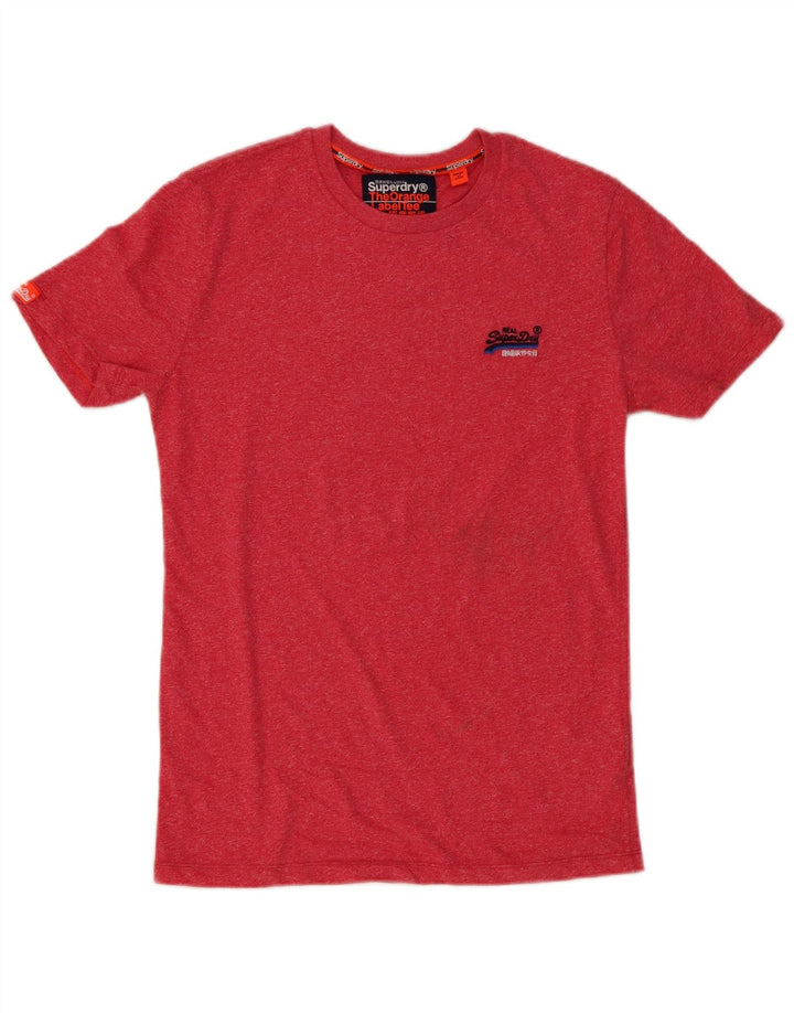 T-shirt męski Superdry, mały, czerwony, bawełniany