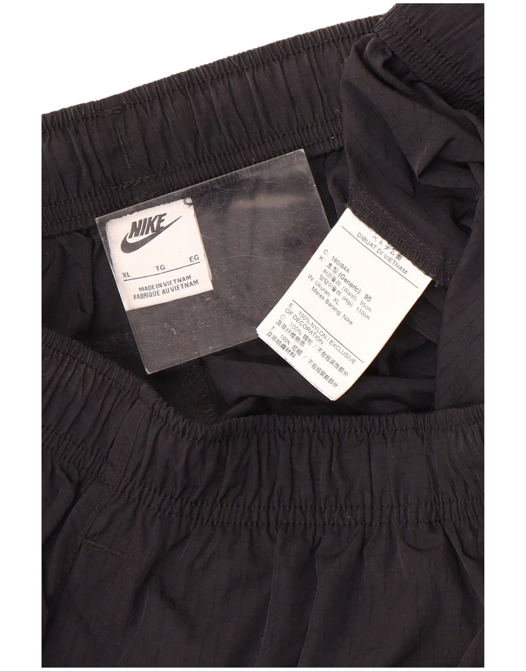 Męskie spodnie dresowe Nike Cargo XL w czarną kratkę, nylon
