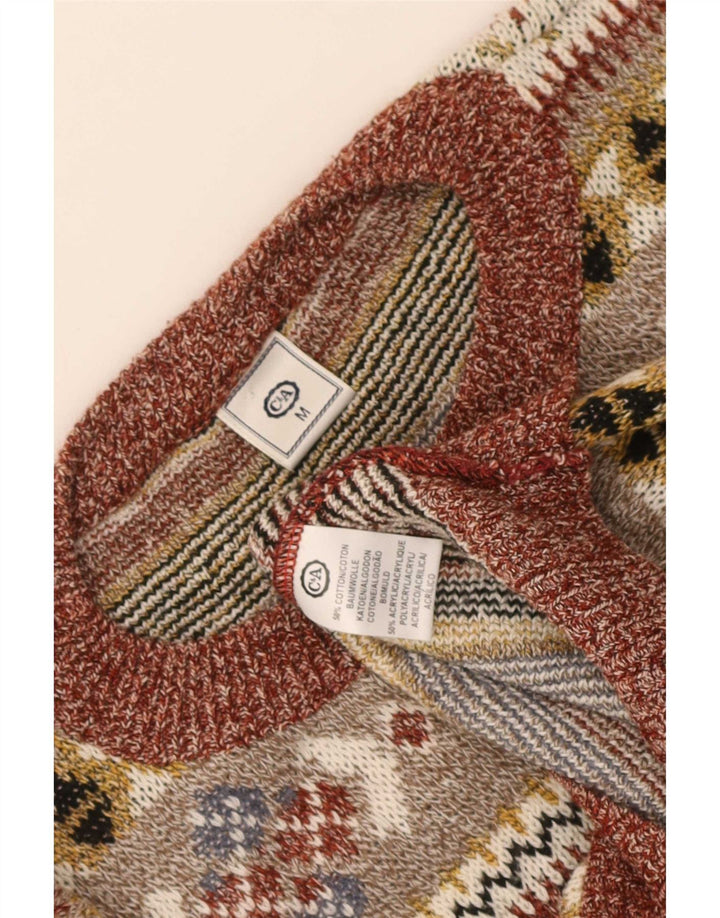 Damski sweter C&A z okrągłym dekoltem UK 14 Średni wielobarwny Fair Isle