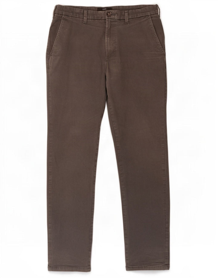 Marks & Spencer Męskie spodnie Chino W32 L31 Szare bawełniane