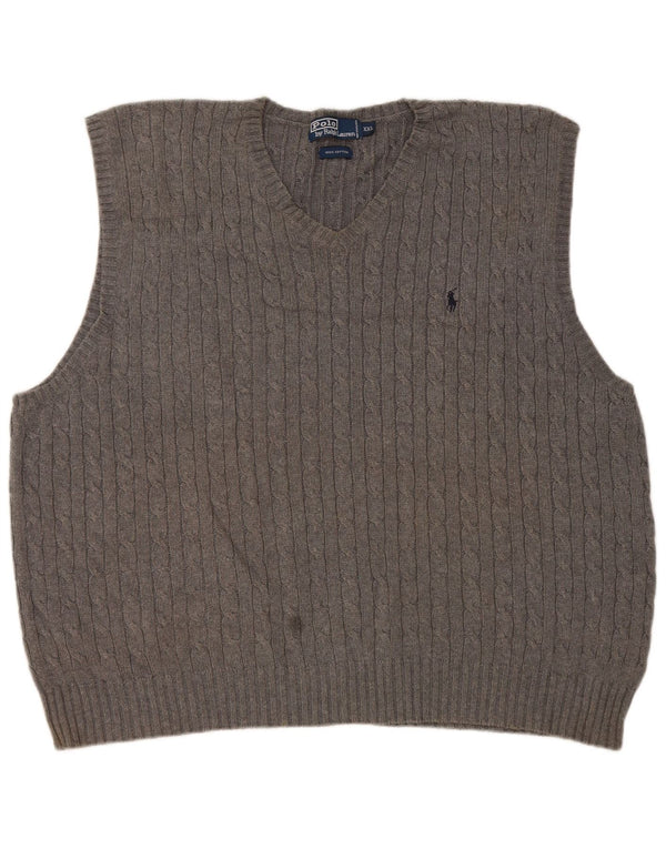 Koszulka bez rękawów Polo Ralph Lauren Męska kamizelka 2XL Szara bawełna