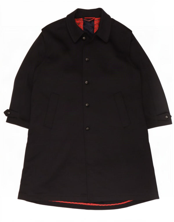 Vintage damski płaszcz oversize IT 48 XL granatowy wełniany