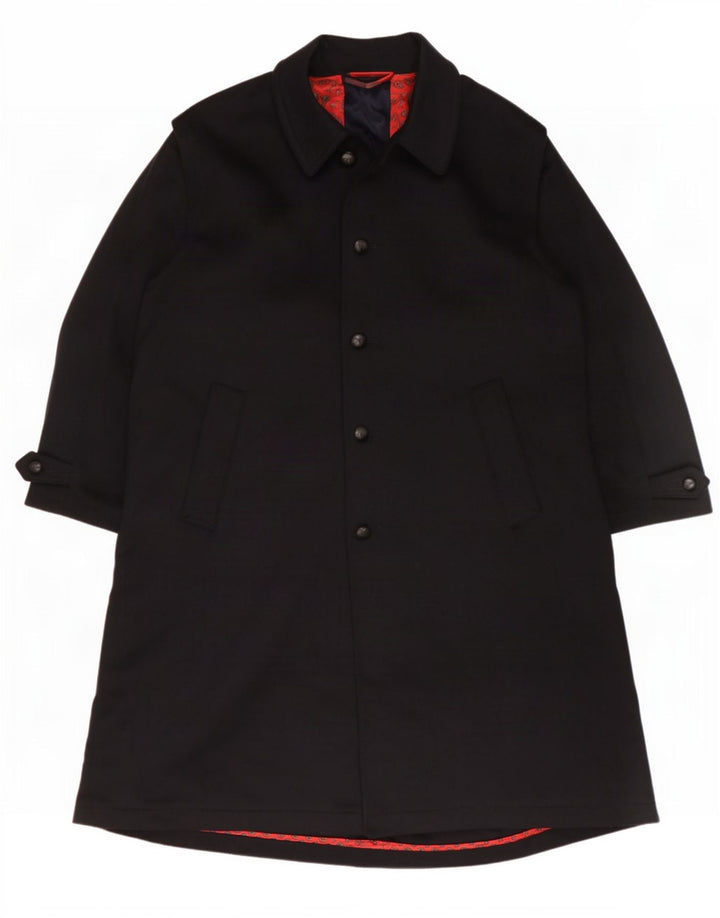 Vintage damski płaszcz oversize IT 48 XL granatowy wełniany